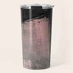 Blush and Black Abstract Art Print Travel Mug Gallery Image 1