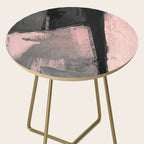 Blush and Black Abstract Art Print Side Table Gallery Image 2