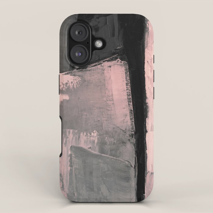 Blush and Black Abstract Art Print iPhone Case Gallery Image 1