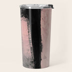 Blush and Black Abstract Art Print Travel Mug Gallery Image 2