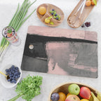 Blush and Black Abstract Art Print Cutting Board Gallery Image 2