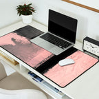 Blush and Black Abstract Art Print Desk Mat Gallery Image 2