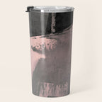Blush and Black Abstract Art Print Travel Mug Gallery Image 3