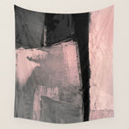Blush and Black Abstract Art Print Wall Tapestry Gallery Image 4