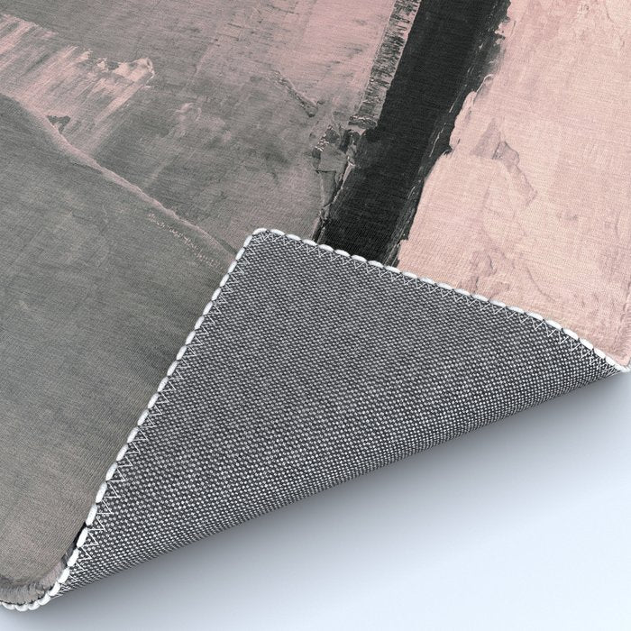 Blush and Black Abstract Art Print Rug Gallery Image 4