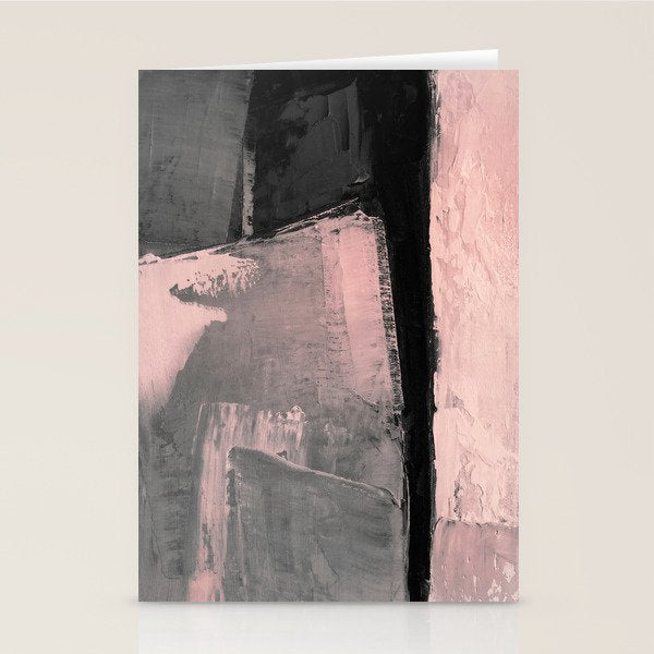 Blush and Black Abstract Art Print Stationery Card Gallery Image 2
