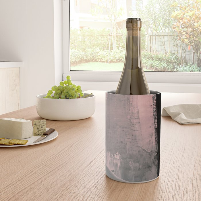 Blush and Black Abstract Art Print Wine Chiller Gallery Image 4