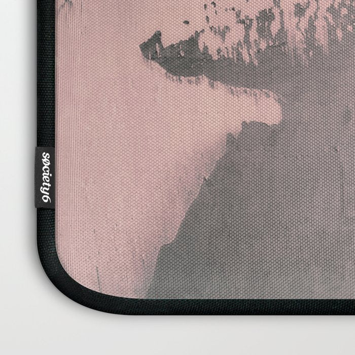 Blush and Black Abstract Art Print Laptop Sleeve Gallery Image 3