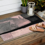 Blush and Black Abstract Art Print Outdoor Rug Gallery Image 2