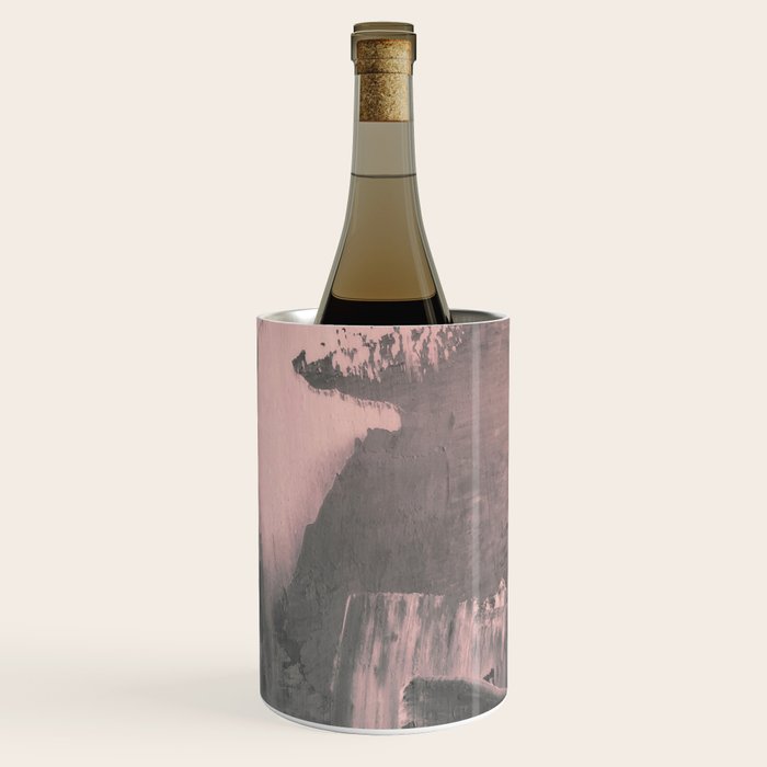 Blush and Black Abstract Art Print Wine Chiller Gallery Image 2