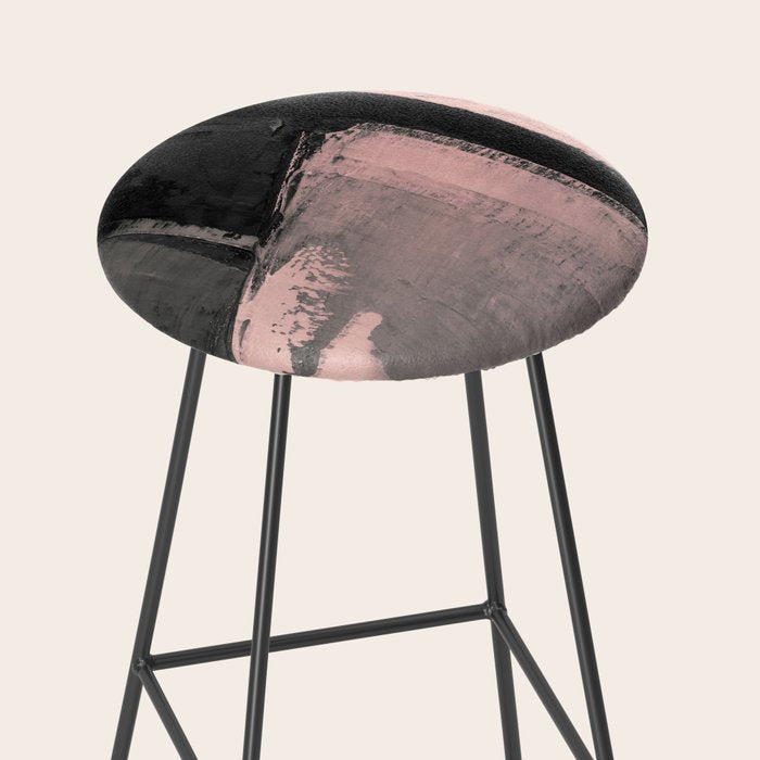 Blush and Black Abstract Art Print Stool Gallery Image 2