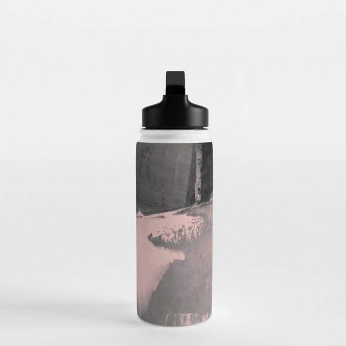 Blush and Black Abstract Art Print Water Bottle Gallery Image 3