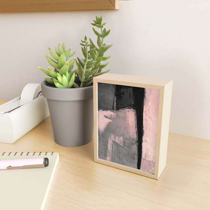 Blush and Black Abstract Art Print Mini Art Print Gallery Image 2