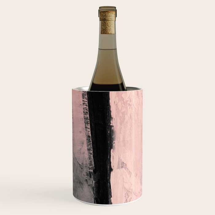 Blush and Black Abstract Art Print Wine Chiller Gallery Image 3