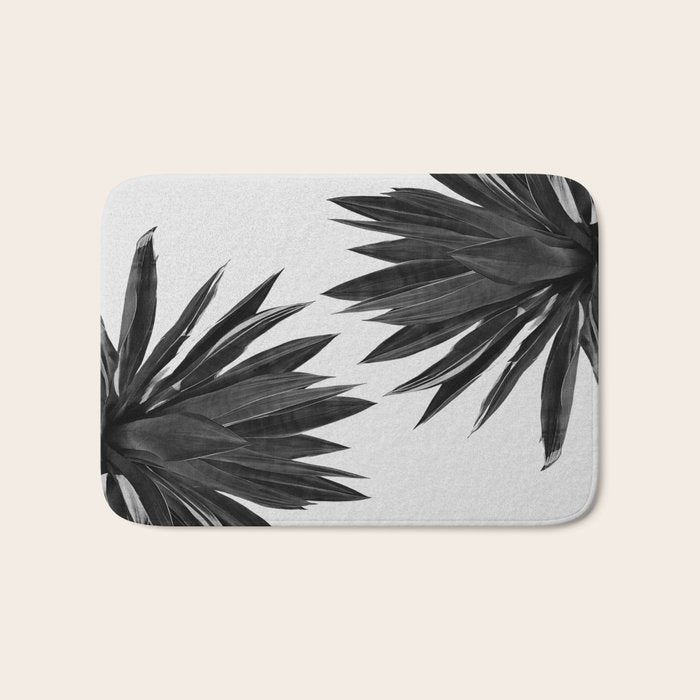 Agave Cactus Black & White Bath Mat Gallery Image 1