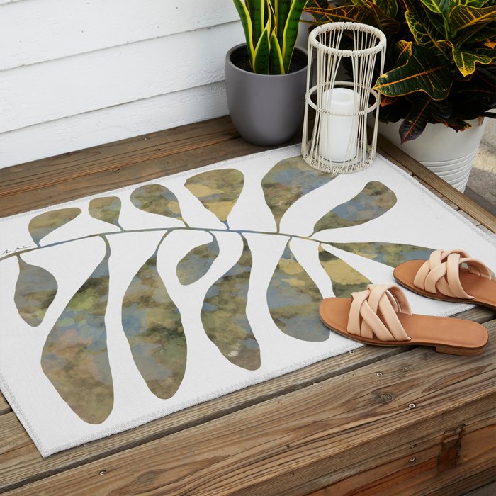 Silhouette plant acrylic Outdoor Rug Gallery Image 2