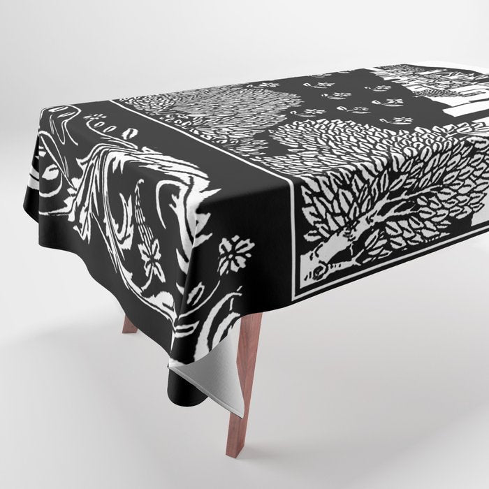 âRiding Out From The Abbeyâ by Aubrey Beardsley Tablecloth Gallery Image 1