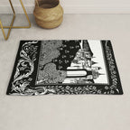âRiding Out From The Abbeyâ by Aubrey Beardsley Rug Gallery Image 1