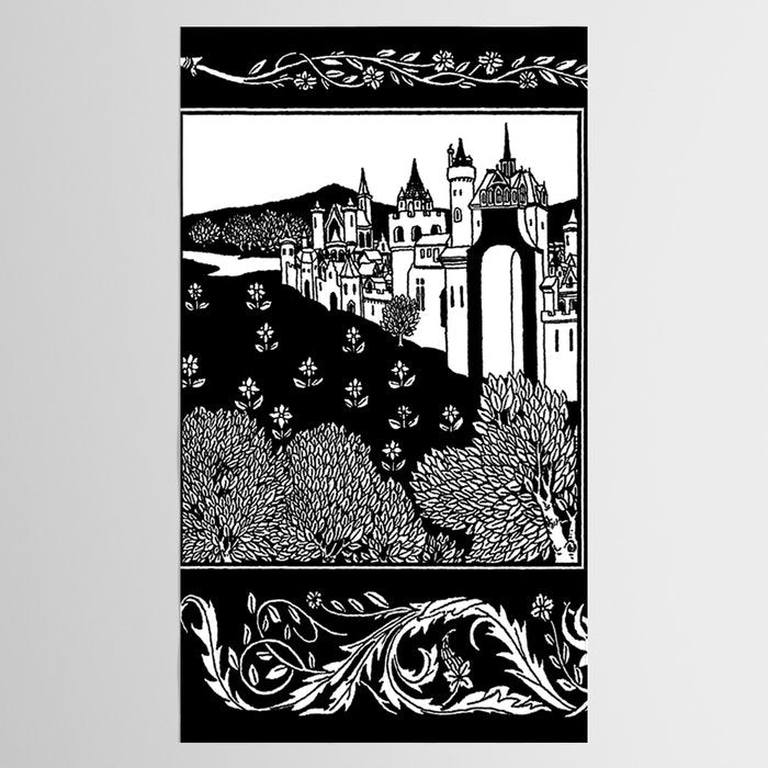 âRiding Out From The Abbeyâ by Aubrey Beardsley Tablecloth Gallery Image 2