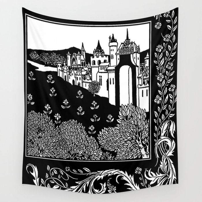 âRiding Out From The Abbeyâ by Aubrey Beardsley Wall Tapestry Gallery Image 4