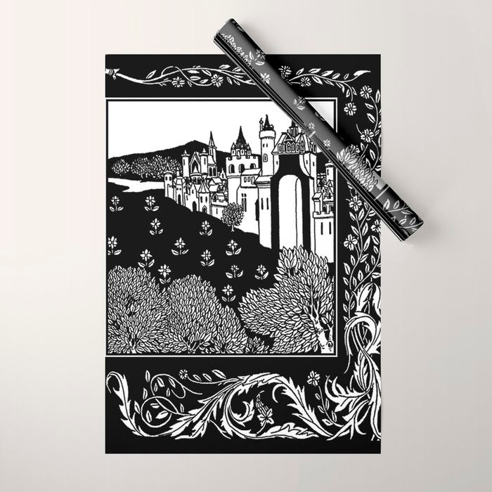 âRiding Out From The Abbeyâ by Aubrey Beardsley Wrapping Paper Gallery Image 1