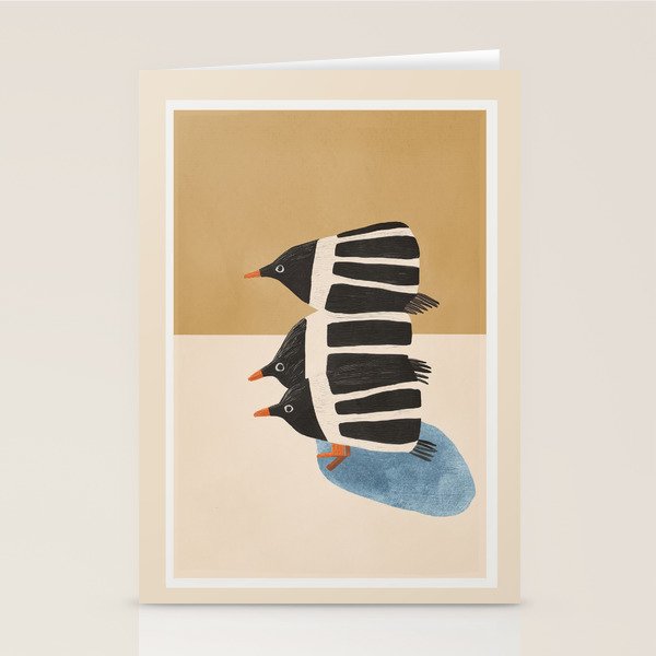 Minimal Penguin Stack Stationery Card Gallery Image 1