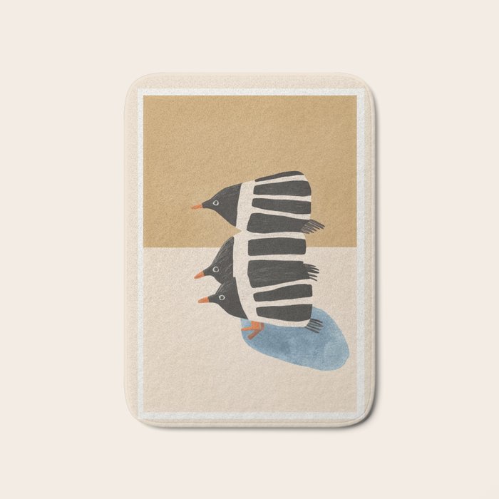 Minimal Penguin Stack Bath Mat Gallery Image 1