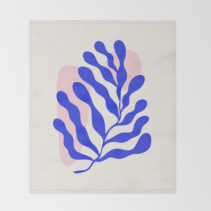Blue Matisse Ferns Throw Blanket Gallery Image 2