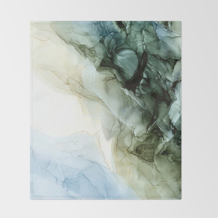 Land and Sky Abstract Landscape Painting Throw Blanket Gallery Image 2