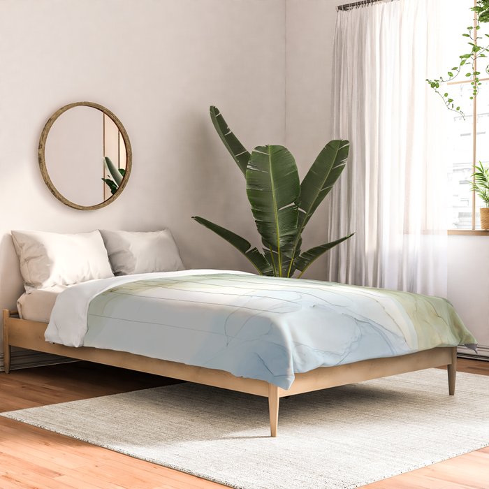 Land and Sky Abstract Landscape Painting Comforter Gallery Image 2