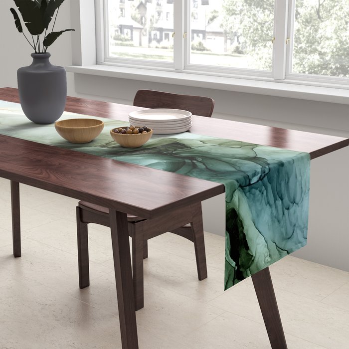 Land and Sky Abstract Landscape Painting Table Runner Gallery Image 2