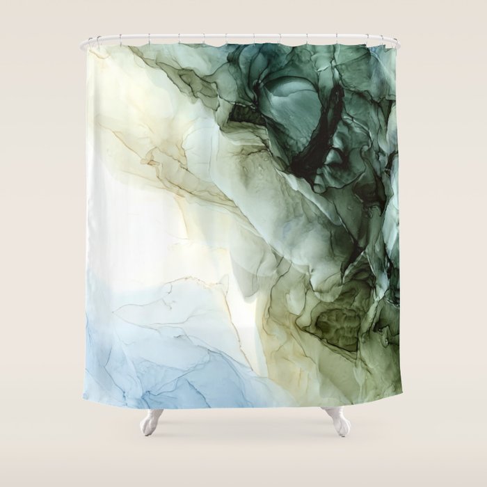 Land and Sky Abstract Landscape Painting Shower Curtain Gallery Image 1