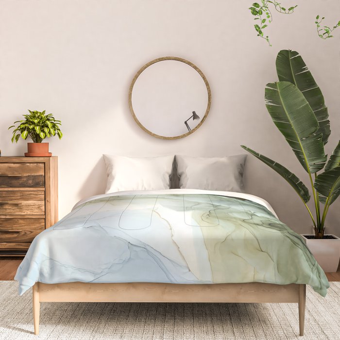 Land and Sky Abstract Landscape Painting Comforter Gallery Image 3