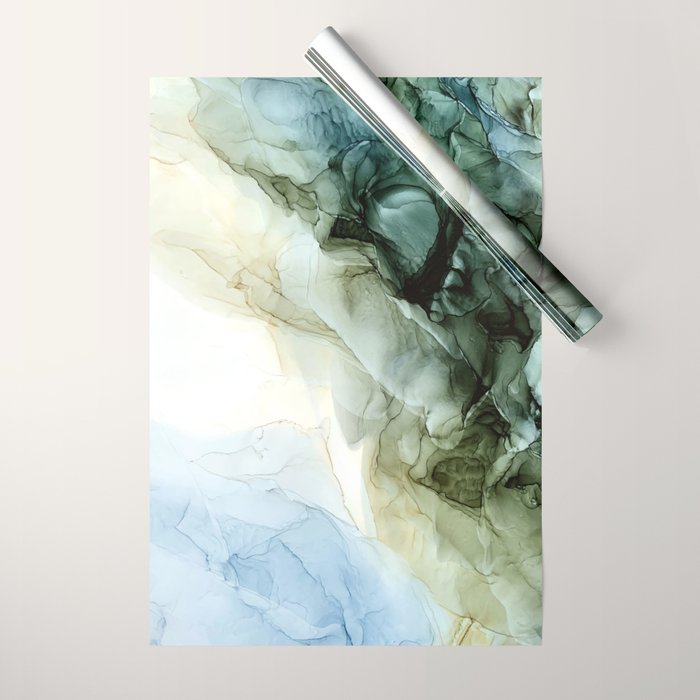 Land and Sky Abstract Landscape Painting Wrapping Paper Gallery Image 1
