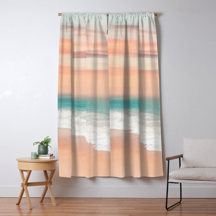 Boho, Beach Sunset Window Curtain Gallery Image 1