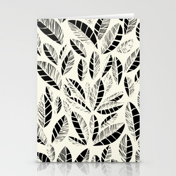 Wildlife Safari Laeves black ´n white Stationery Card Gallery Image 2