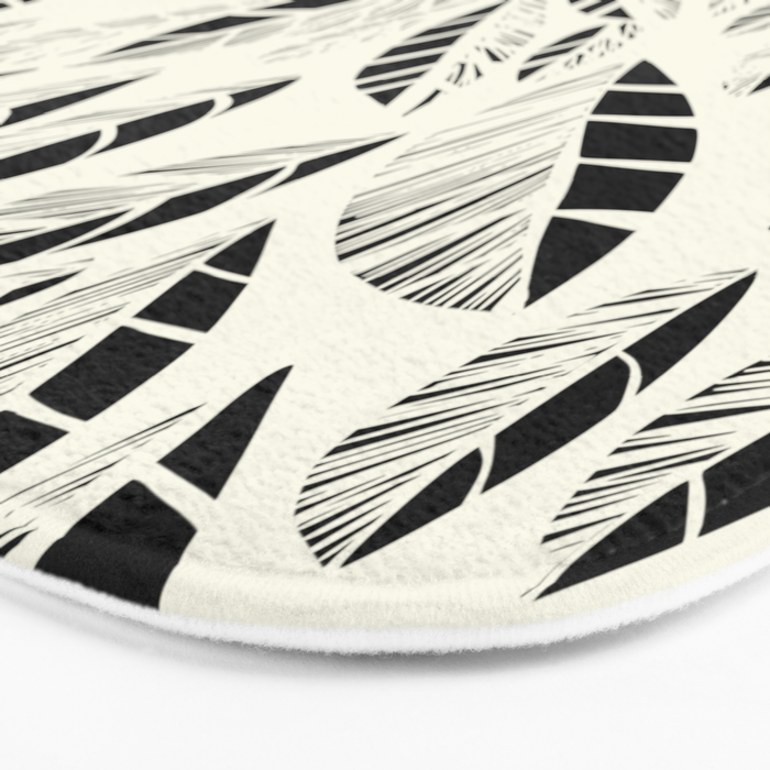 Wildlife Safari Laeves black ´n white Bath Mat Gallery Image 3