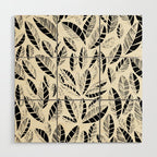 Wildlife Safari Laeves black ´n white Wood Wall Art Gallery Image 1