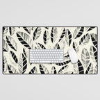 Wildlife Safari Laeves black ´n white Desk Mat Gallery Image 1
