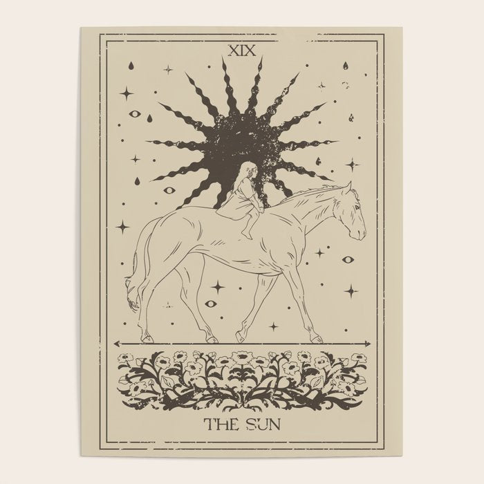 The Sun Card, Sun girl and horse print, Major Arcana, Divination, Magic girl Poster Gallery Image 4