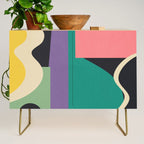 Colorful Geometric Abstract Art 21 Credenza Gallery Image 1