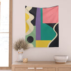Colorful Geometric Abstract Art 21 Wall Tapestry Gallery Image 2