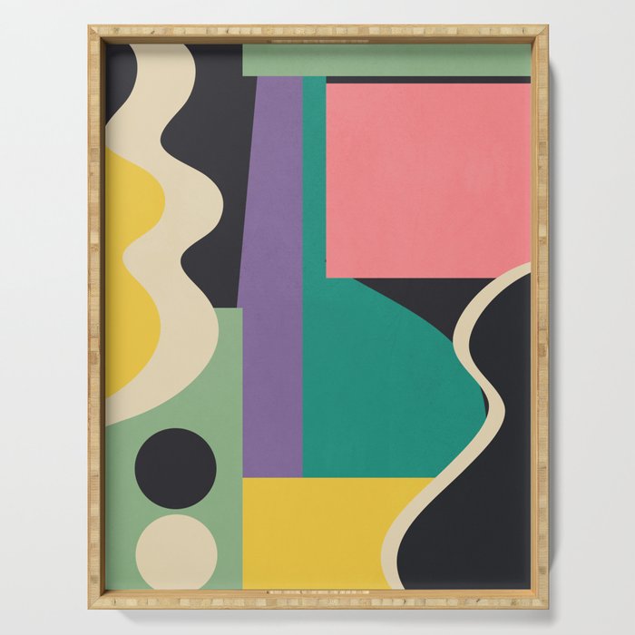 Colorful Geometric Abstract Art 21 Serving Tray Gallery Image 1