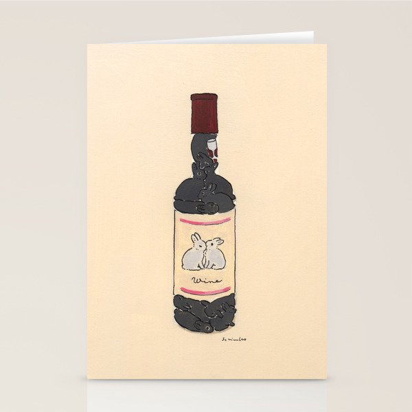 Bunny Wine Stationery Card Gallery Image 1