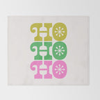 Ho Ho Ho - Pink and Green Throw Blanket Gallery Image 2