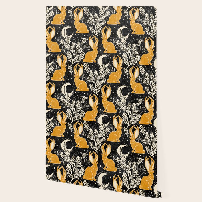 Jackalope - black & marigold  Wallpaper Gallery Image 2