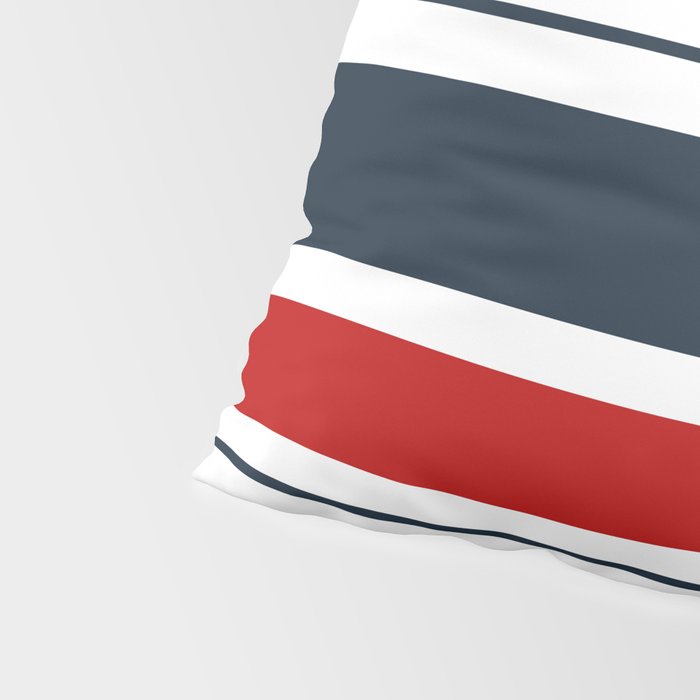 Red and Navy Blue Horizontal Stripes Pillow Sham Gallery Image 4