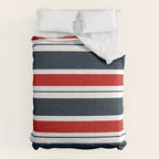 Red and Navy Blue Horizontal Stripes Comforter Gallery Image 6