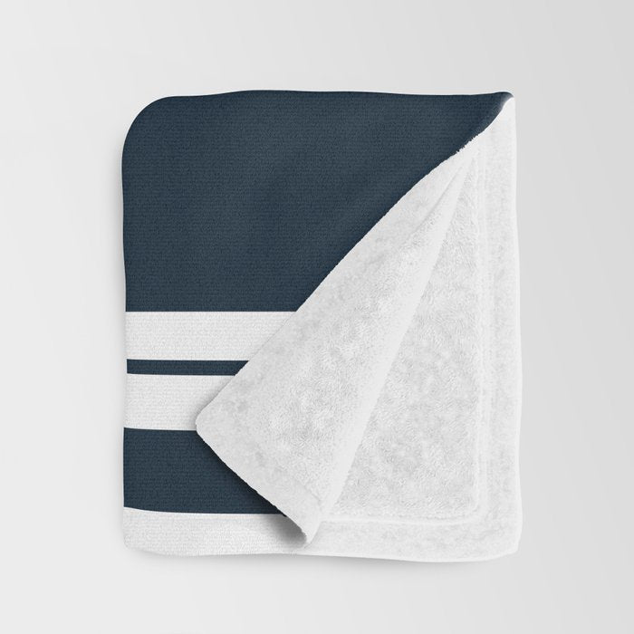 Red and Navy Blue Horizontal Stripes Throw Blanket Gallery Image 3