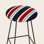 Red and Navy Blue Horizontal Stripes Stool Gallery Image 2